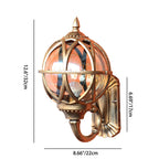 Aplique de pared tradicional europeo impermeable con bola de aluminio y cristal de 1 luz para patio exterior