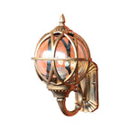 Aplique de pared tradicional europeo impermeable con bola de aluminio y cristal de 1 luz para patio exterior
