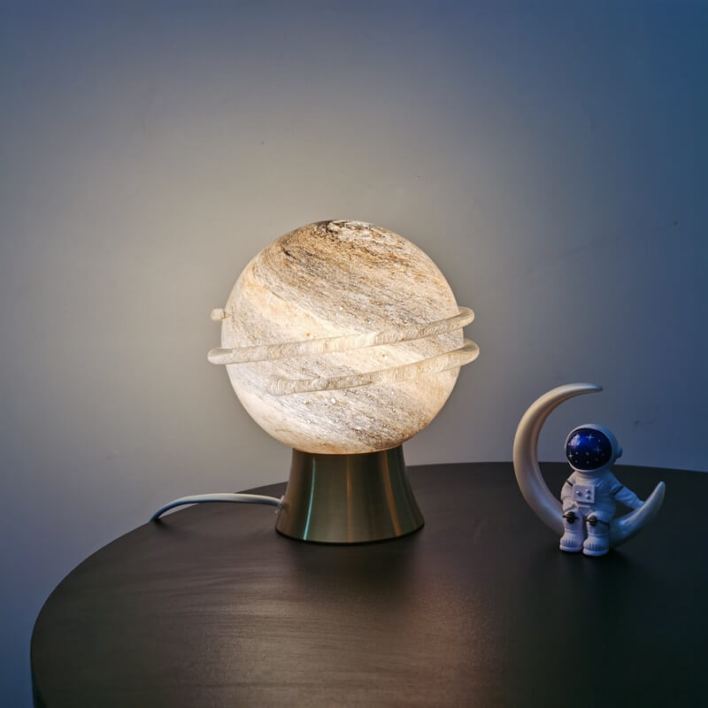 Saturn Planet LED Table Lamp Dimmable Galaxy Night Light Space Theme Bedside Desk Decor for Kids Room and Gamers