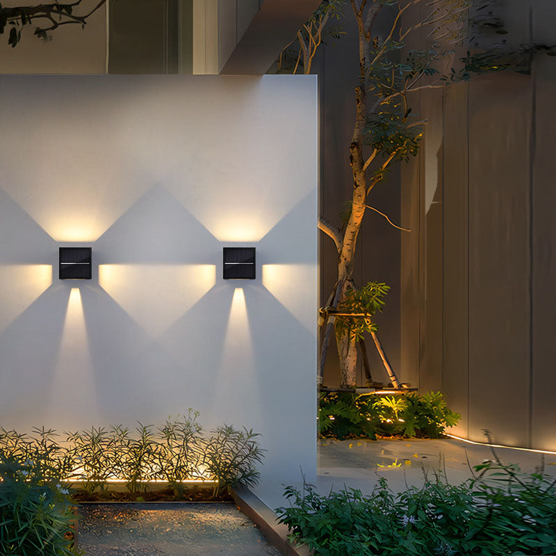Lámpara de pared LED cuadrada de aluminio con franjas, estilo moderno y minimalista, para jardín