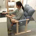 Sillón reclinable de lujo moderno de terciopelo y algodón con reposabrazos y respaldo ajustables para sala de estar