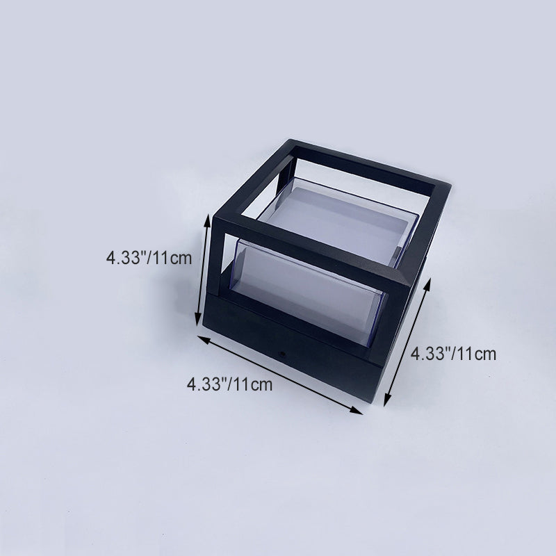 Aplique de pared LED cuadrado de aluminio y acrílico, impermeable, moderno y minimalista para jardín