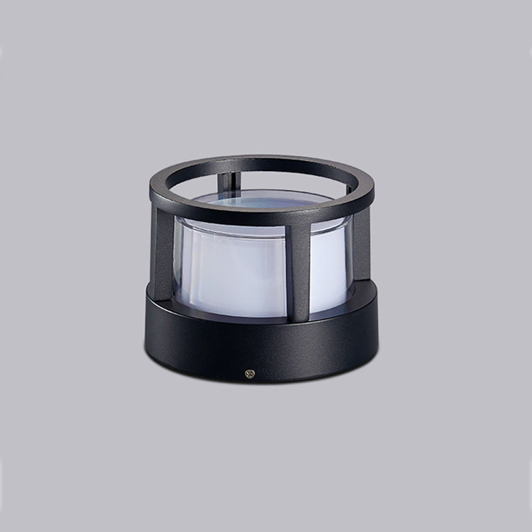 Modern Outdoor Post Cap and Pier Mount Column Light Cylindrical Glass Pillar LED Waterproof for Gates, Driveways, and Patios
