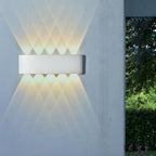 Moderna lámpara de pared LED minimalista impermeable de cilindro rectangular de aluminio y hierro acrílico para patio exterior