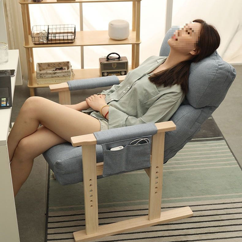 Sillón reclinable de lujo moderno de terciopelo y algodón con reposabrazos y respaldo ajustables para sala de estar
