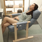 Sillón reclinable de lujo moderno de terciopelo y algodón con reposabrazos y respaldo ajustables para sala de estar
