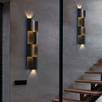 Lámpara de aplique de pared LED rectangular de acero inoxidable, impermeable, estilo retro contemporáneo, para patio exterior