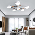 Contemporary Scandinavian Round Molecule Branch Design LED Semi-Flush Mount Ceiling Light For Living Room