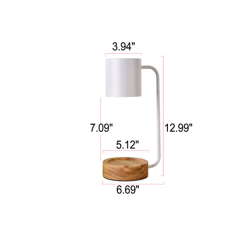 Lámpara de mesa minimalista japonesa de 1 luz para derretir cera con atenuación de tiempo de madera