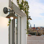 Contemporary Industrial Tapered Iron 1-Light Outdoor Wall Sconce Lamp For Outdoor Patio