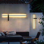 Aplique de pared LED de hierro y acrílico largo de una palabra moderno, minimalista e impermeable para jardín