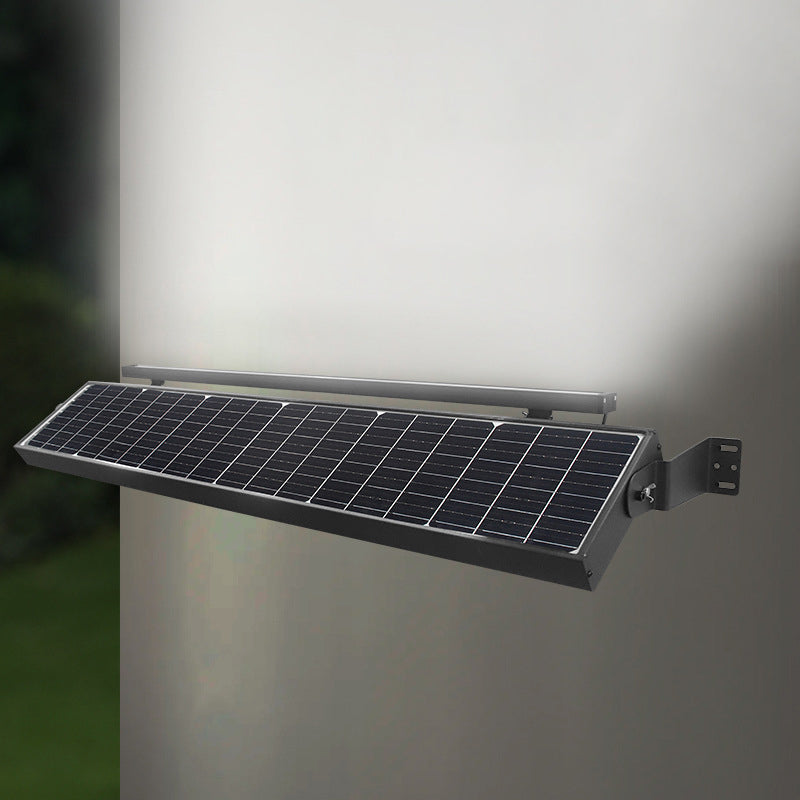 Luz LED rectangular de aluminio contemporánea para exteriores, con energía solar, contorno de línea, impermeable, industrial para jardín