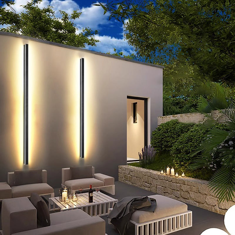 Lámpara de pared LED rectangular larga minimalista moderna de aluminio y acrílico para jardín