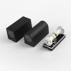 Lámpara de pared de estilo cilindro de vidrio y aluminio, moderna y minimalista, impermeable, con 2 luces para patio exterior