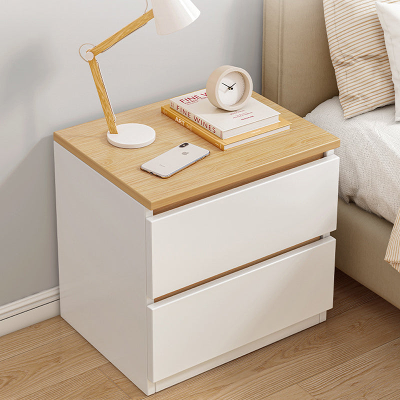 Mesita de noche rectangular minimalista moderna de MDF con 2/3 cajones para dormitorio