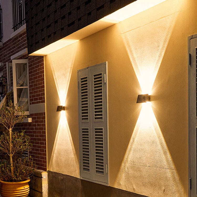 Lámpara de pared LED rectangular moderna minimalista solar impermeable de ABS para exteriores para jardín