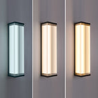 Modern Fluted Acrylic LED Outdoor Wall Sconce Waterproof Tall Exterior Light Fixture for Front Porch and Patio