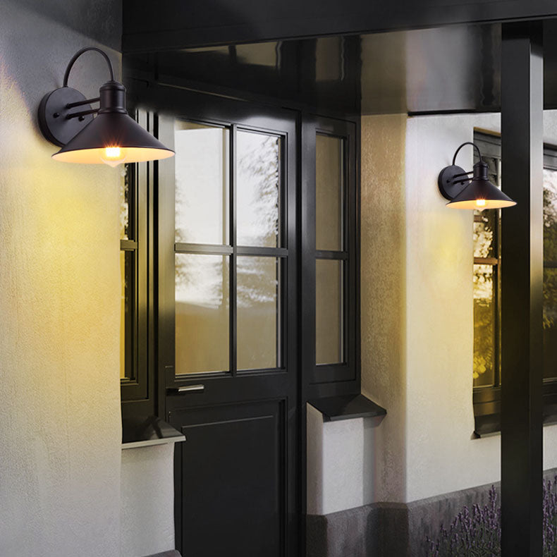 Contemporary Industrial Barn Iron Antique 1-Light Outdoor Waterproof Wall Sconce Lamp For Outdoor