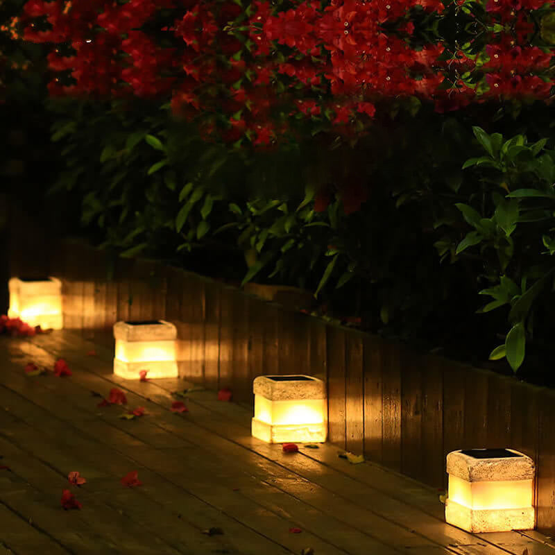 Waterproof Solar Simulation of Rock Lights Faux Stone LED Pathway Lamp Landscape Lighting for Garden and Yard