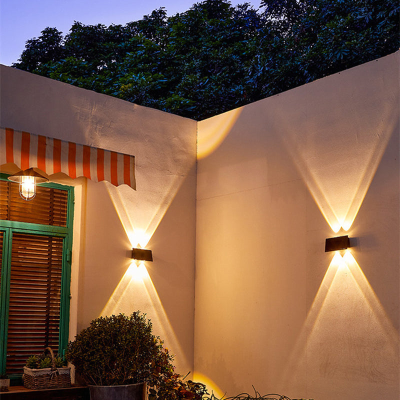 Lámpara de pared LED rectangular moderna minimalista solar impermeable de ABS para exteriores para jardín