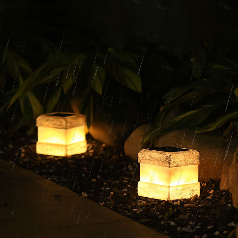 Waterproof Solar Simulation of Rock Lights Faux Stone LED Pathway Lamp Landscape Lighting for Garden and Yard