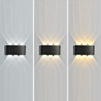 Moderna lámpara de pared LED minimalista impermeable de cilindro rectangular de aluminio y hierro acrílico para patio exterior