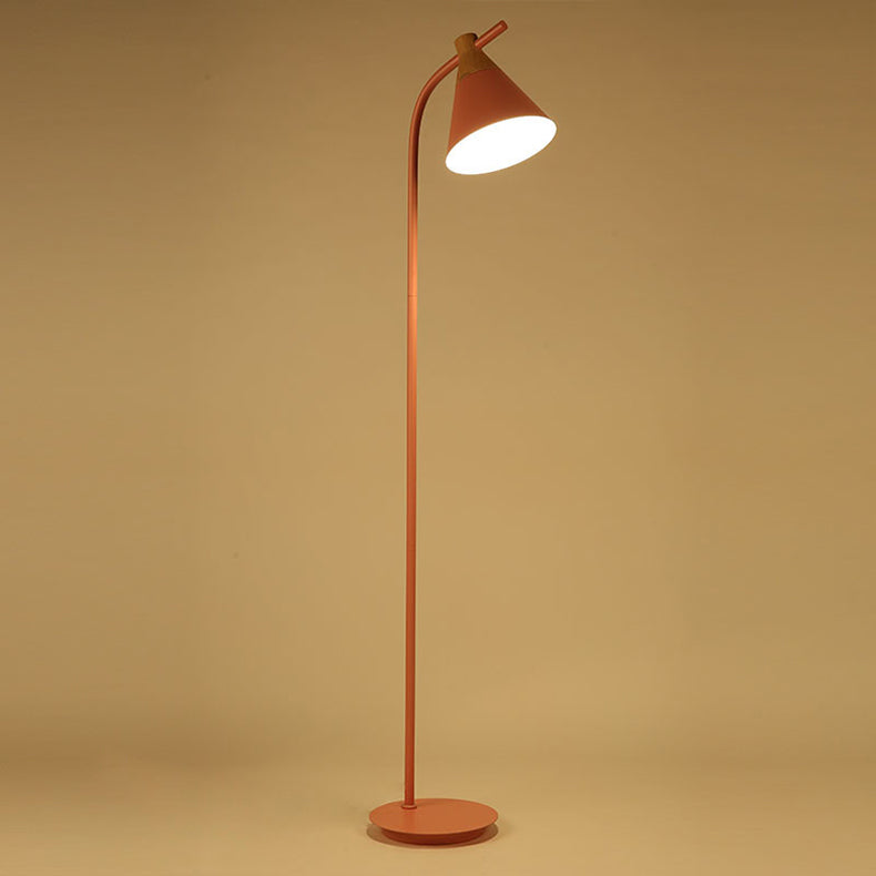 Contemporary Nordic Round Macaron Metal 1-Light Standing Floor Lamp For Living Room
