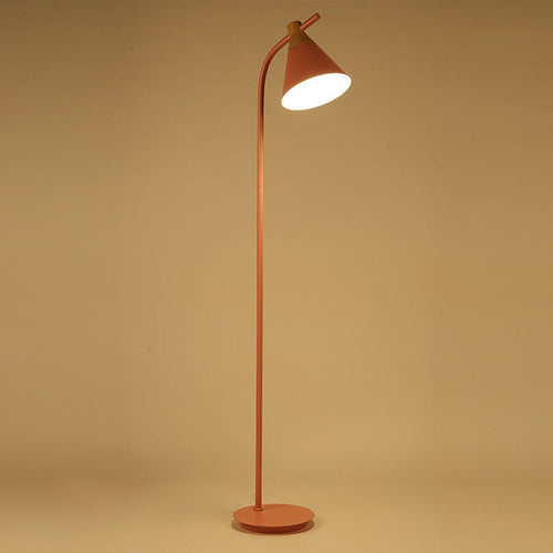 Contemporary Nordic Round Macaron Metal 1-Light Standing Floor Lamp For Living Room