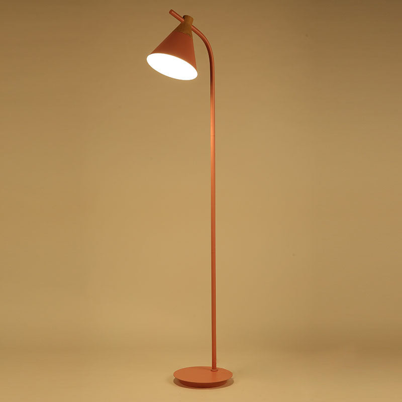 Contemporary Nordic Round Macaron Metal 1-Light Standing Floor Lamp For Living Room