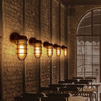 Contemporary Industrial Aluminum Round Cage 1-Light Waterproof Wall Sconce Lamp For Entryway