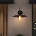 Lámpara de pared moderna minimalista, impermeable, redonda, plisada, con pétalos, de hierro, de 1 luz, para patio exterior