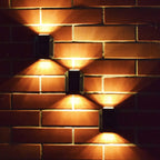 Waterproof Solar Up and Down Wall Sconce Outdoor LED Fence Light Modern Exterior Lighting for Patio and Porch