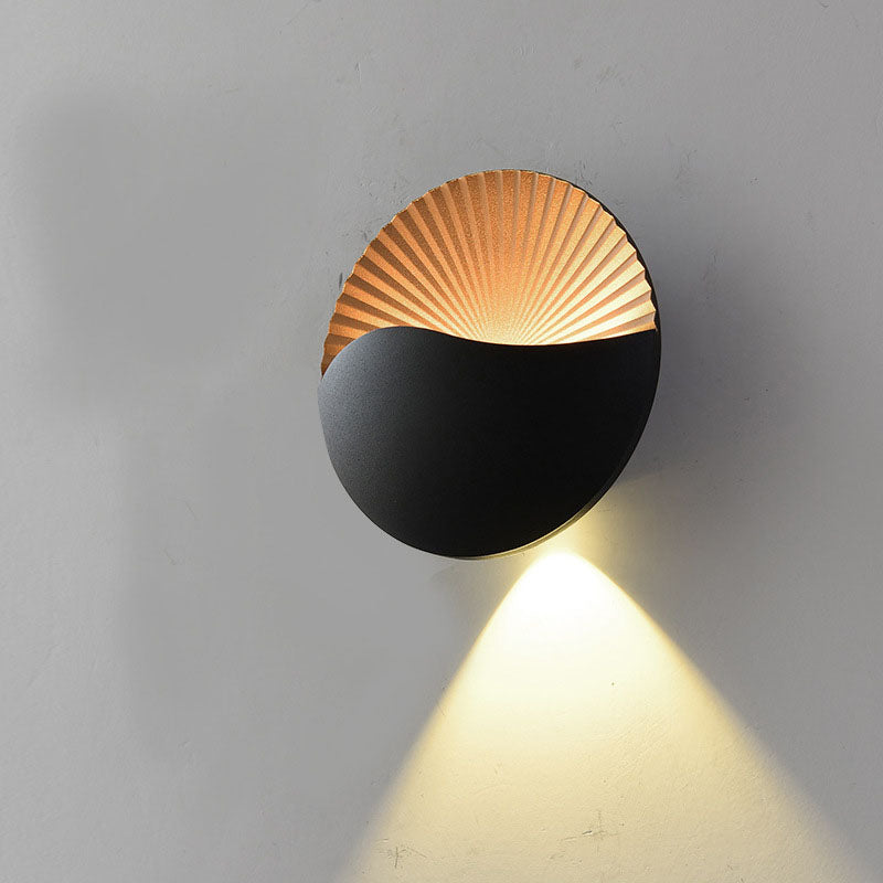 Aplique de pared LED de aluminio con carcasa redonda, impermeable, minimalista moderno para jardín