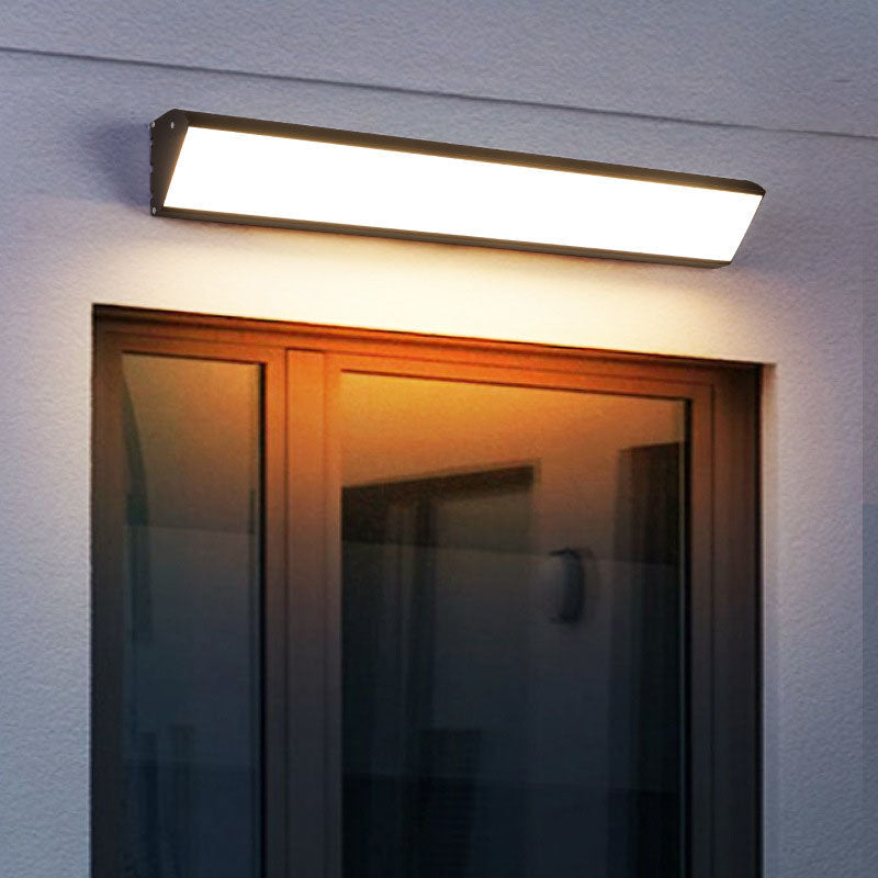 Lámpara de pared LED impermeable rectangular de aluminio industrial contemporánea para patio exterior