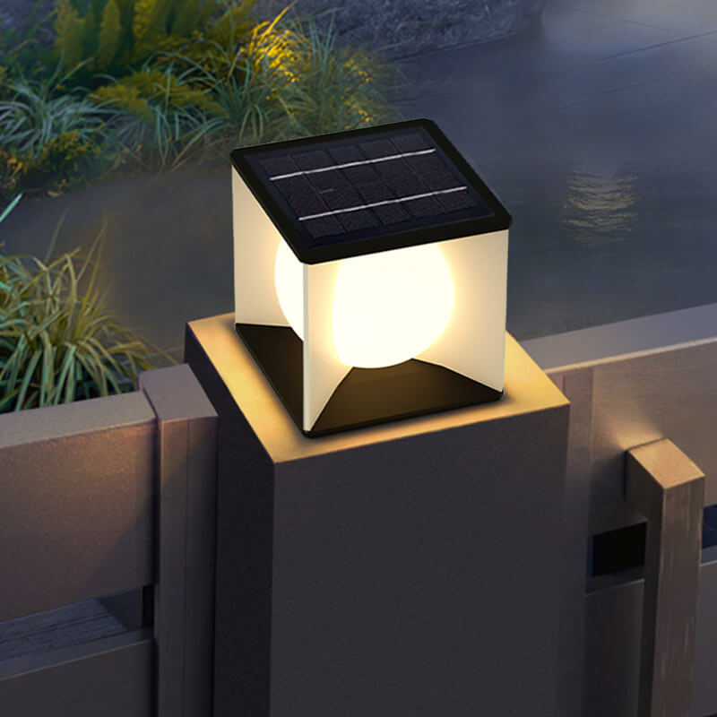 Modern Minimalist Square Globe LED Post Cap Light Waterproof IP65 Outdoor Pillar Lamp for Garden Fence Patio Wholesale
