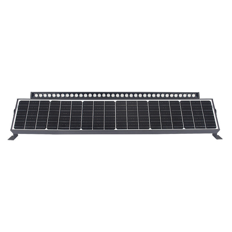 Luz LED rectangular de aluminio contemporánea para exteriores, con energía solar, contorno de línea, impermeable, industrial para jardín