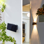 Lámpara de pared LED rectangular moderna minimalista solar impermeable de ABS para exteriores para jardín