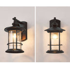 Industrial Vintage Bubble Glass Column 1-Light Outdoor Waterproof Wall Sconce Lamp