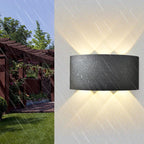 Moderna lámpara de pared LED minimalista impermeable de cilindro rectangular de aluminio y hierro acrílico para patio exterior