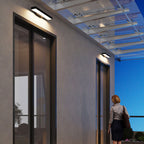 Modern Linear LED Motion Sensor Outdoor Wall Sconce Waterproof Exterior Front Porch Light Fixture