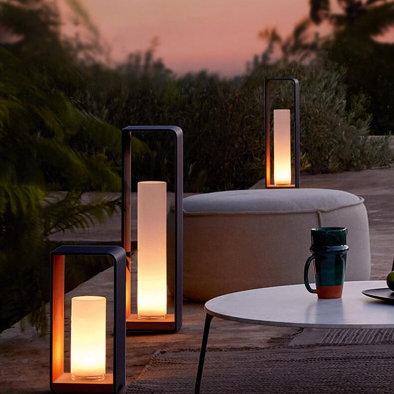 Modern Minimalist LED Outdoor Bollard Light Waterproof Pathway Landscape Fixture Solar or Hardwired for Garden Patio Wholesale