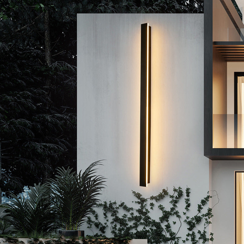 Lámpara de pared LED rectangular larga minimalista moderna de aluminio y acrílico para jardín