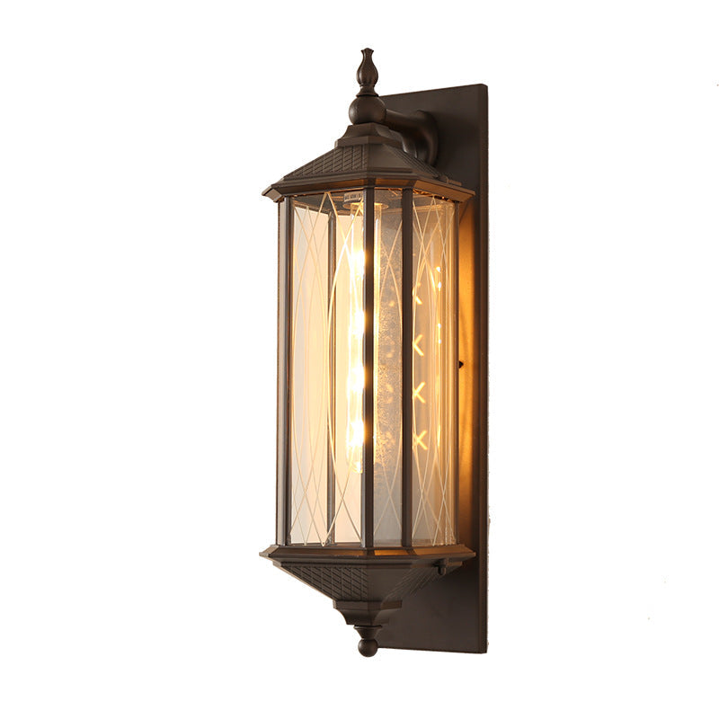 Traditional Vintage Transparent Cage Waterproof  1-Light Wall Sconce Lamp For Outdoor