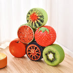 Modern Round Fabric Pouf with Creative Fruit Pattern – Kids Footstool for Living Room