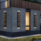 Lámpara de aplique de pared LED rectangular de acero inoxidable, impermeable, estilo retro contemporáneo, para patio exterior
