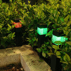 Modern Louvered Solar Pathway Lights Waterproof LED Outdoor Bollard Landscape Lighting for Garden and Driveway