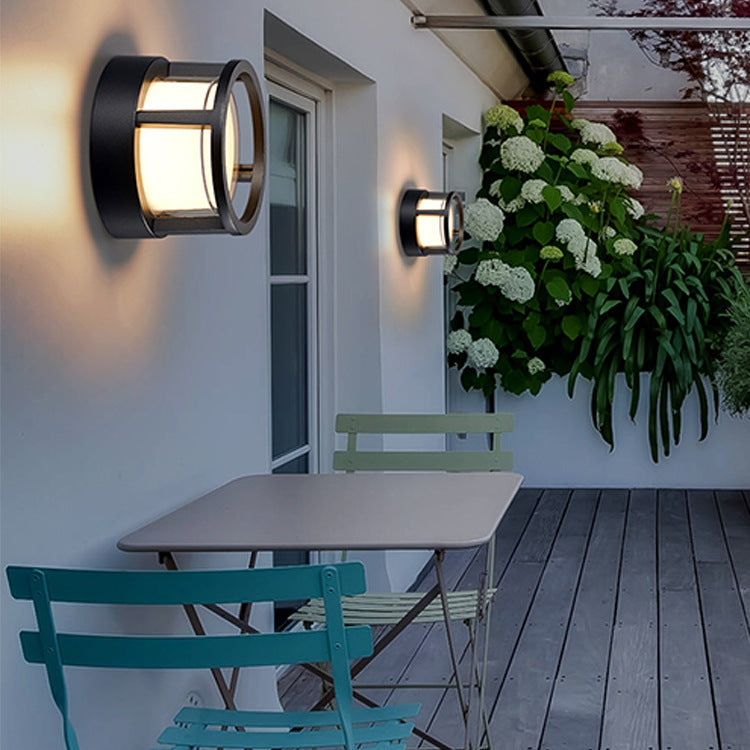 Modern Outdoor Post Cap and Pier Mount Column Light Cylindrical Glass Pillar LED Waterproof for Gates, Driveways, and Patios