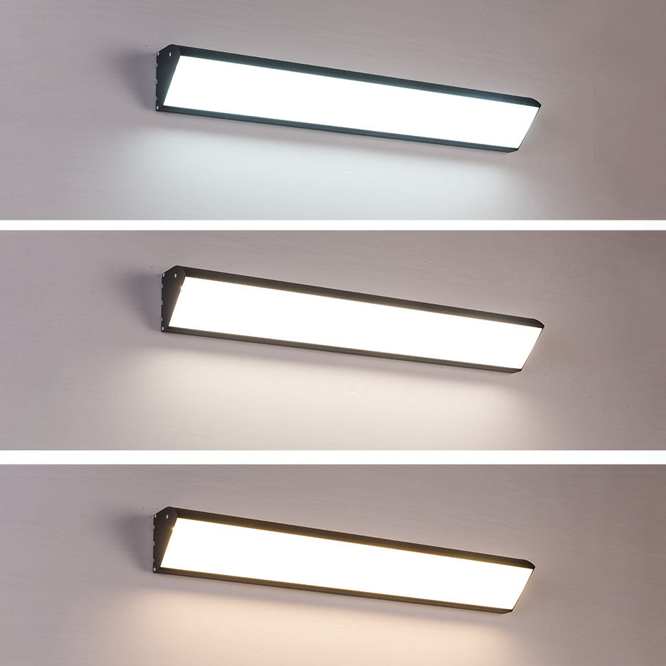 Lámpara de pared LED impermeable rectangular de aluminio industrial contemporánea para patio exterior