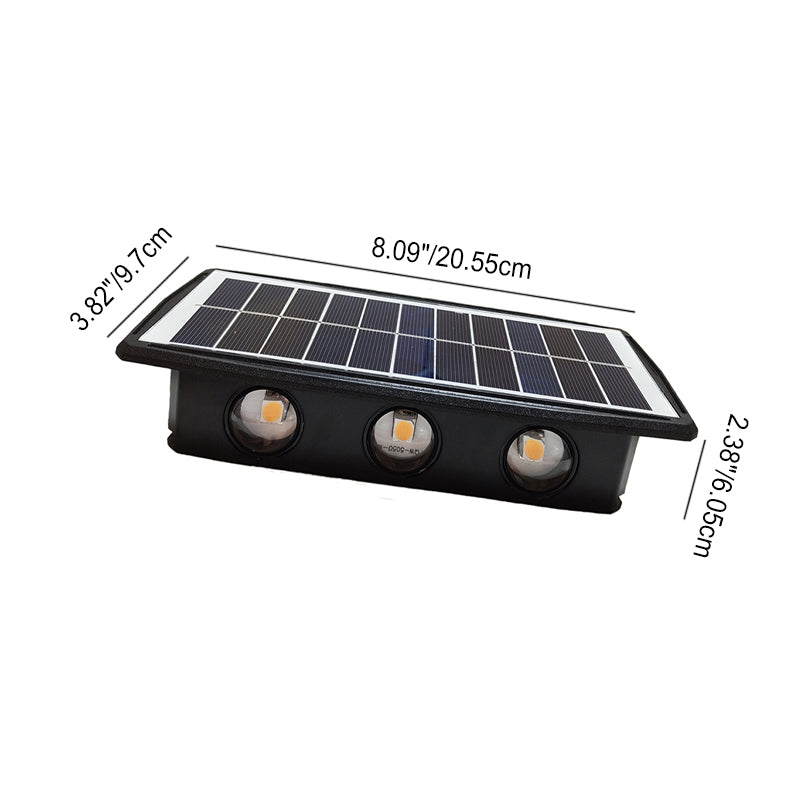 Lámpara de pared LED rectangular moderna minimalista solar impermeable de ABS para exteriores para jardín