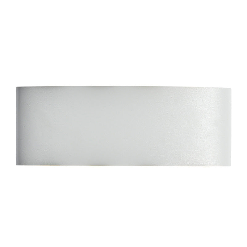 Moderna lámpara de pared LED minimalista impermeable de cilindro rectangular de aluminio y hierro acrílico para patio exterior